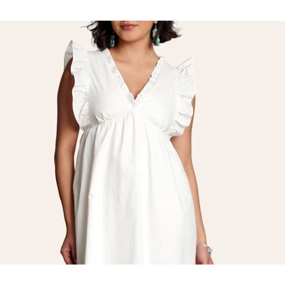 Search...TUEC WOMENS WITTERUFFLE SLEEVE V-NECKDRESS - Picture 2 of 5